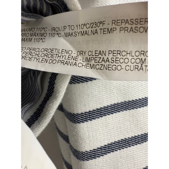 Zara Blazer Womens Nautical Single‎ Breast Stripped Blue White Size Small - Picture 5 of 11